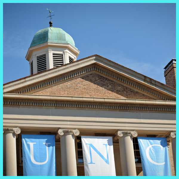 Cropped image of the top of South Building on the campus of UNC-Chapel Hill.